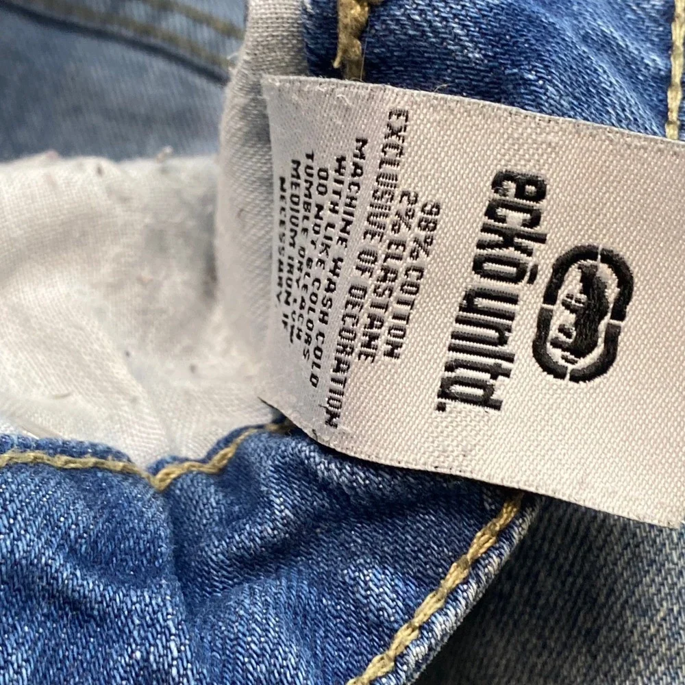 Ecko Unltd Jeans 29‎ Mens Light Wash Athletic Distressed Faded Streetwear Denim